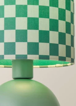 ValueLights Miley Green Checkerboard Drum Lamp Shade Table Lamp