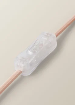 ValueLights Miley Pink Stripes Drum Lamp Shade Pale Pink Table Lamp