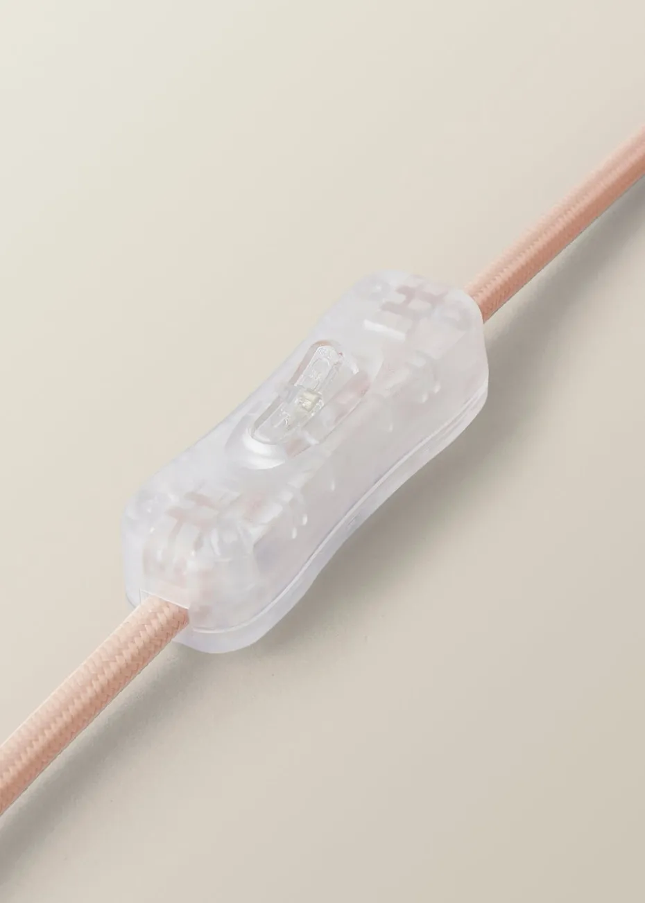 ValueLights Miley Pink Stripes Drum Lamp Shade Pale Pink Table Lamp