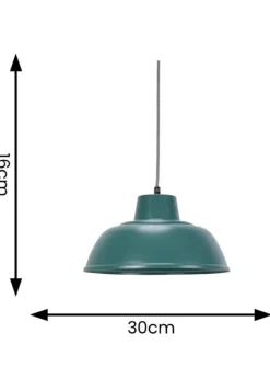 ValueLights Morris Matte Teal Pendant Light with Teal Dome Shade