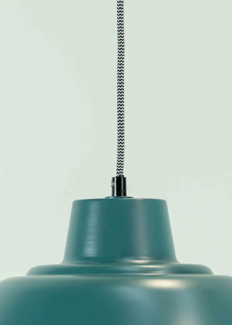 ValueLights Morris Matte Teal Pendant Light with Teal Dome Shade