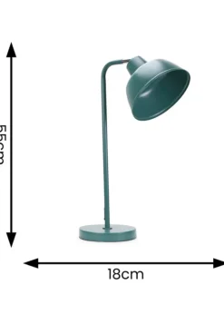 ValueLights Morris Matte Teal Table Lamp with Teal Dome Shade