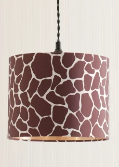 ValueLights Oasis Giraffe Print Fabric with Inner Drum Ceiling Lamp Shade