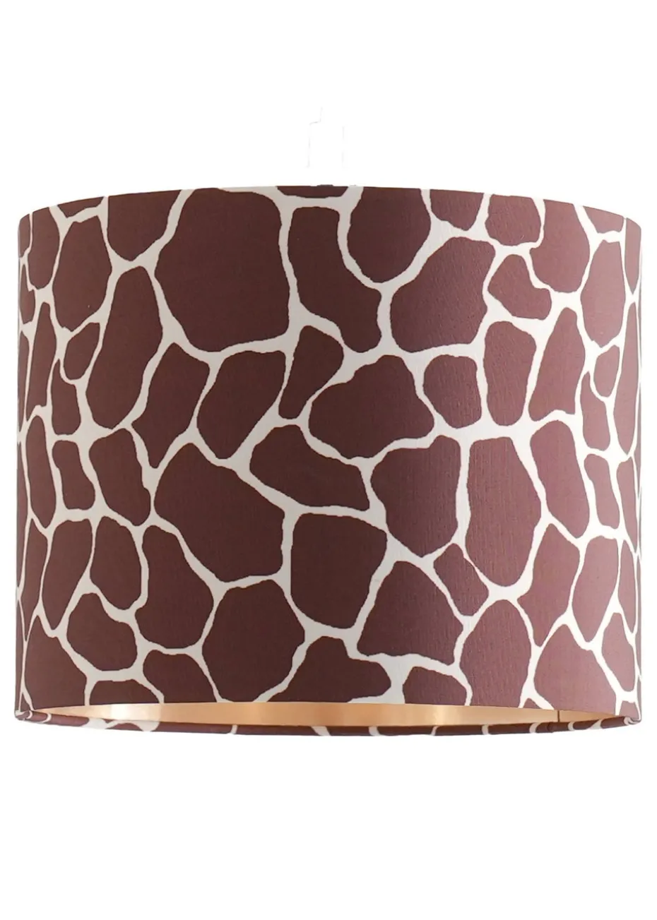 ValueLights Oasis Giraffe Print Fabric with Inner Drum Ceiling Lamp Shade