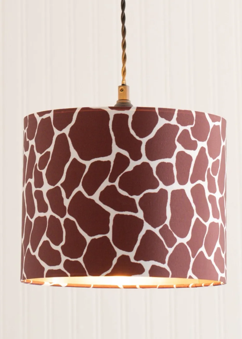 ValueLights Oasis Giraffe Print Fabric with Inner Drum Ceiling Lamp Shade