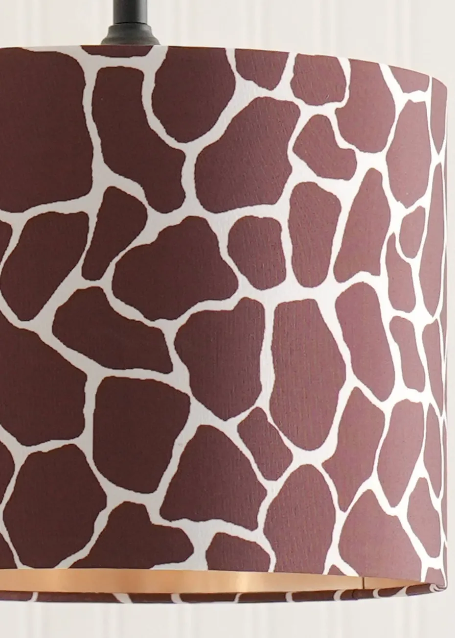 ValueLights Oasis Giraffe Print Fabric with Inner Drum Ceiling Lamp Shade
