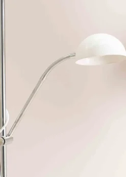 ValueLights Orion Matte White Floor Lamp with White Shade (181cm x 46cm x 25cm)