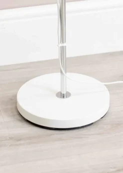 ValueLights Orion Matte White Floor Lamp with White Shade (181cm x 46cm x 25cm)