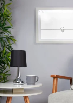 ValueLights Pair Of Chrome Teardrop Table Lamps Black Shades (33cm x 16cm x 16cm)