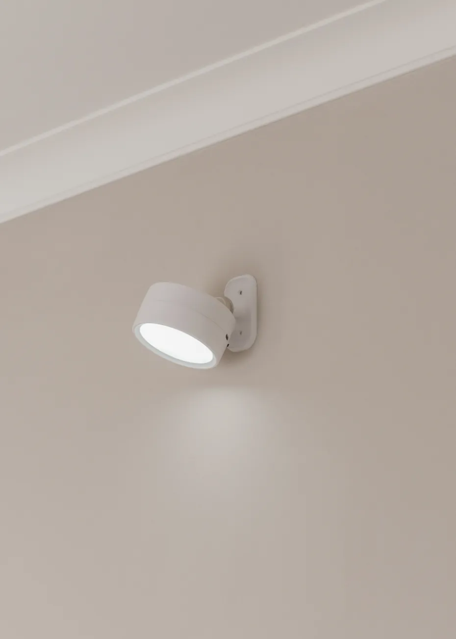 ValueLights Pair of Matte White Wall Light Integrated LED (4.5cm x 7.5cm x 7.5cm)