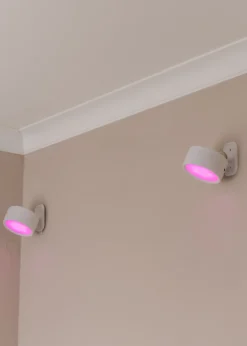 ValueLights Pair of Matte White Wall Light Integrated LED (4.5cm x 7.5cm x 7.5cm)