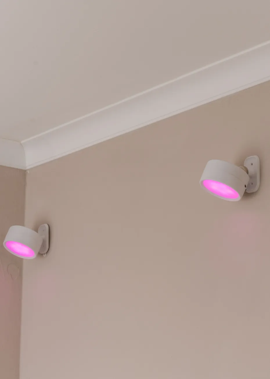 ValueLights Pair of Matte White Wall Light Integrated LED (4.5cm x 7.5cm x 7.5cm)