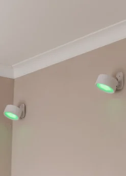 ValueLights Pair of Matte White Wall Light Integrated LED (4.5cm x 7.5cm x 7.5cm)