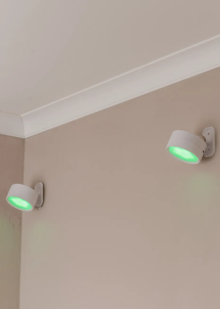 ValueLights Pair of Matte White Wall Light Integrated LED (4.5cm x 7.5cm x 7.5cm)