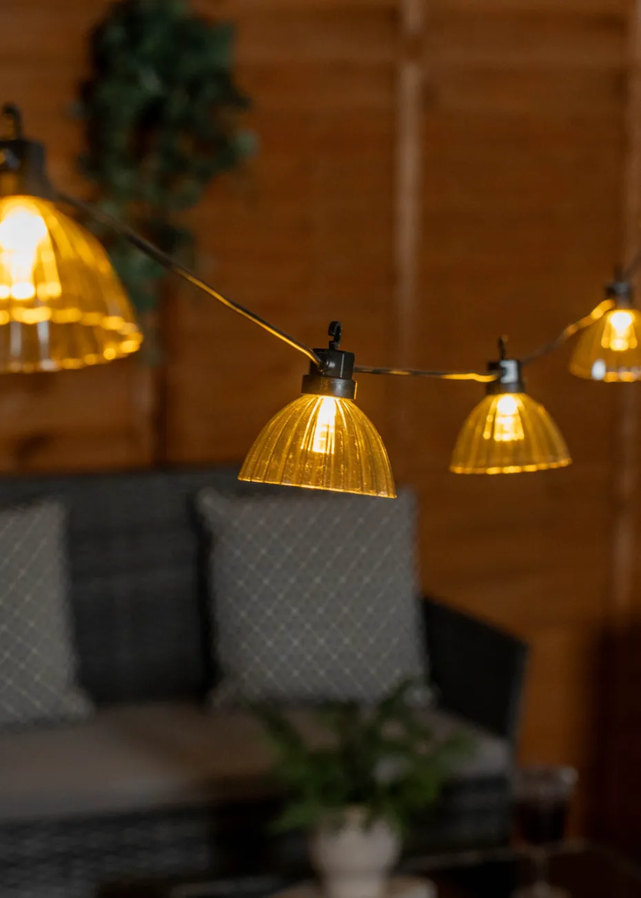 ValueLights Pleated Outdoor Battery Operated String Lights With Integrated LED's 6 Pack