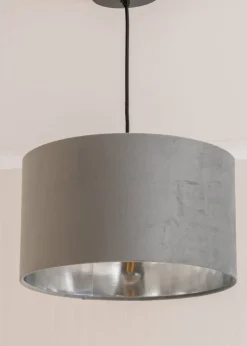 ValueLights Reni Velvet Grey Drum