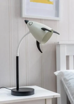 ValueLights Rocket Blue Table Lamp with Tapered Shade