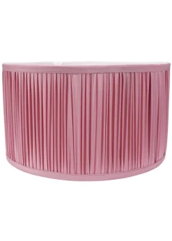 ValueLights Small Jess Fabric Faux Silk Pink Drum Ceiling Pendant Shade