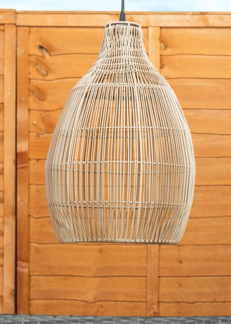 ValueLights Solar Natural Teardrop Outdoor Pendant Light With Integrated LED's (42.5cm x 29.5cm x 29.5cm)