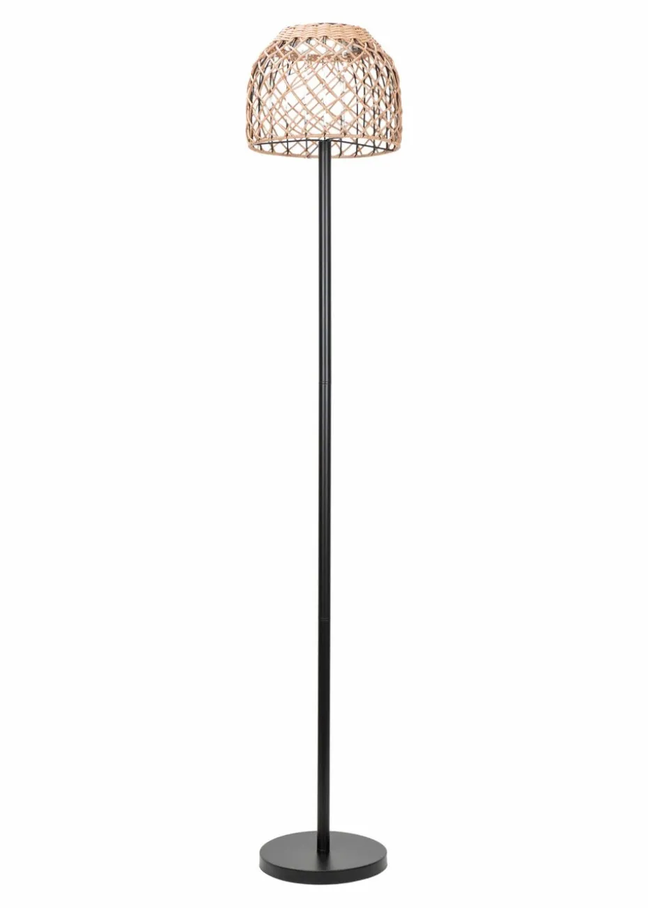 ValueLights Solar Outdoor Rattan Shade Floor Lamp With Integrated LED's