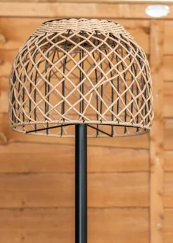 ValueLights Solar Outdoor Rattan Shade Floor Lamp With Integrated LED's