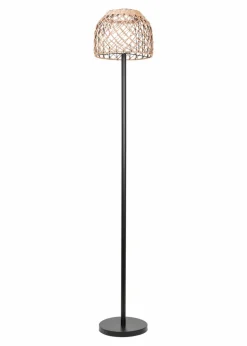 ValueLights Solar Outdoor Rattan Shade Floor Lamp With Integrated LED's