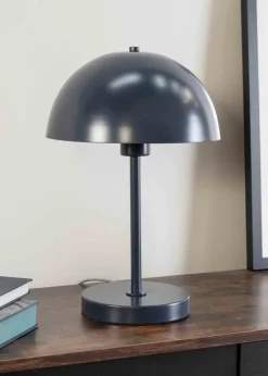 ValueLights Stassi Matte Blue Table Lamp with Blue Dome Shade