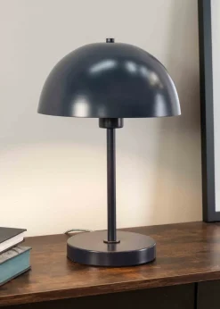 ValueLights Stassi Matte Blue Table Lamp with Blue Dome Shade