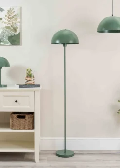 ValueLights Stassi Matte Green Pendant Light with Green Dome Shade