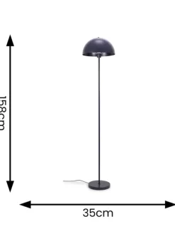 ValueLights Stassi Matte Blue Floor Lamp with Blue Dome Shade