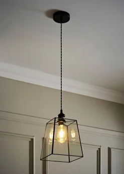 ValueLights Susie Glass Lantern Lamp Shade Matte Single Ceiling Pendant Light
