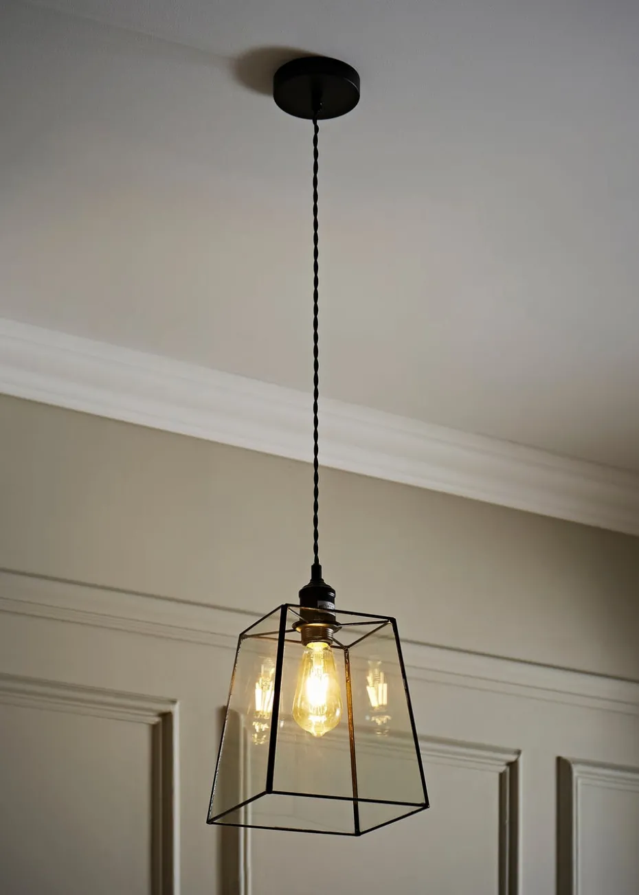 ValueLights Susie Glass Lantern Lamp Shade Matte Single Ceiling Pendant Light