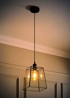 ValueLights Susie Glass Lantern Lamp Shade Matte Single Ceiling Pendant Light