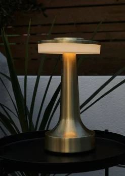 ValueLights Talance Antique Brass LED Rechargeable Dimmable Touch Table Lamp