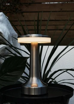 ValueLights Talance Brushed Chrome LED Rechargeable Dimmable Touch Table Lamp