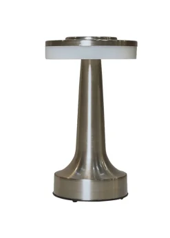 ValueLights Talance Brushed Chrome LED Rechargeable Dimmable Touch Table Lamp