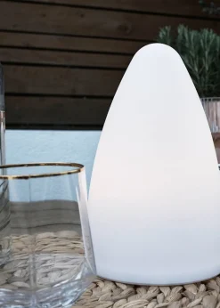 ValueLights Tenzin IP44 Colour Changing Rechargeable Cone Table Lamp Light