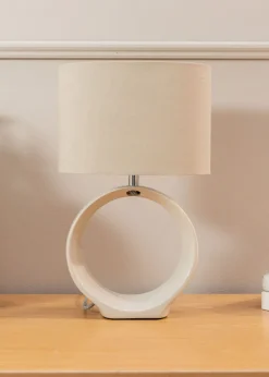 ValueLights Tia Natural Ceramic Table Lamp (41cm x 24.5cm x 15.5cm)