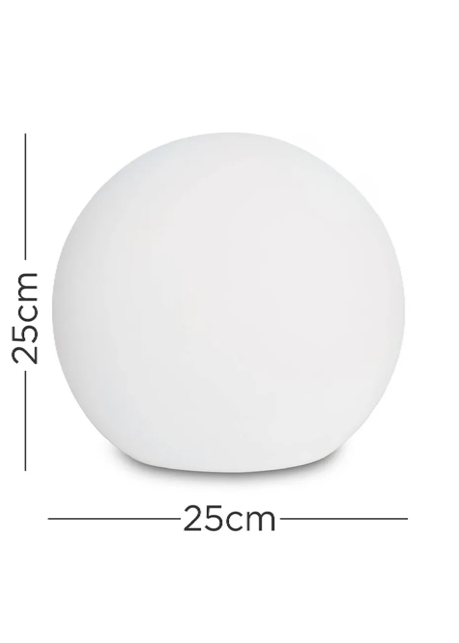 ValueLights Toka IP44 Colour Changing Rechargeable Garden Ball Light with Remote Control (25cm)