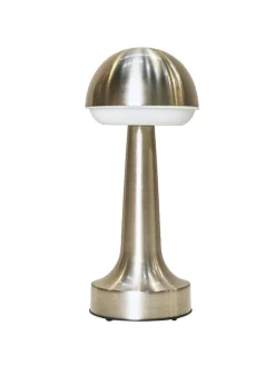 ValueLights Troy Brushed Chrome LED Rechargeable Dimmable Touch Table Lamp