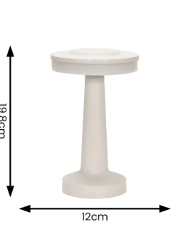 ValueLights Troy Matte White LED Rechargeable Dimmable Touch Table Lamp