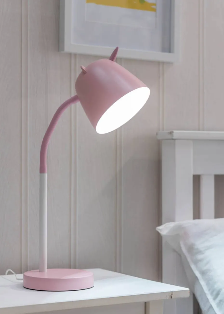 ValueLights Unicorn Painted Pink Table Lamp