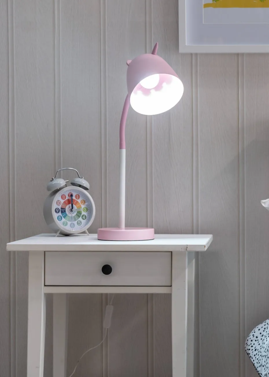 ValueLights Unicorn Painted Pink Table Lamp