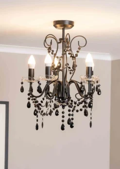 ValueLights Viscount  Black Pendant Light (57cm x 45cm x 45cm)