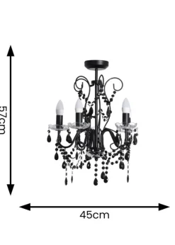 ValueLights Viscount Black Pendant Light (57cm x 45cm x 45cm)