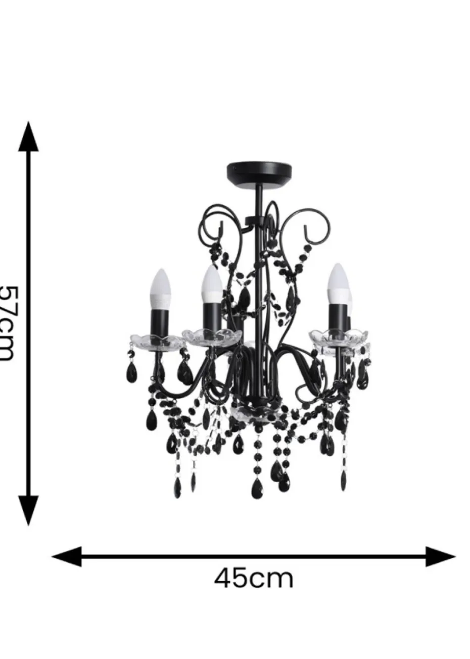 ValueLights Viscount Black Pendant Light (57cm x 45cm x 45cm)