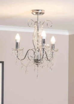 ValueLights Viscount Silver Pendant Light (57cm x 45cm x 45cm)