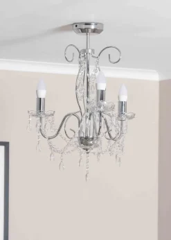 ValueLights Viscount Silver Pendant Light (57cm x 45cm x 45cm)