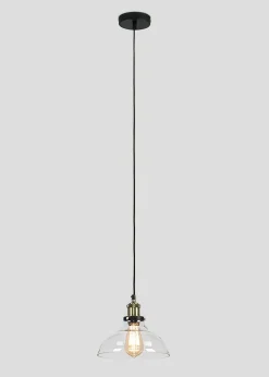 ValueLights Wallace Steampunk Electric Pendant Clear Glass Shade (105.5cm x 24cm x 24cm)