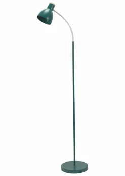 ValueLights Woody  Blue Floor Lamp with Blue Tapered Shade (130cm x 36cm x 22cm)